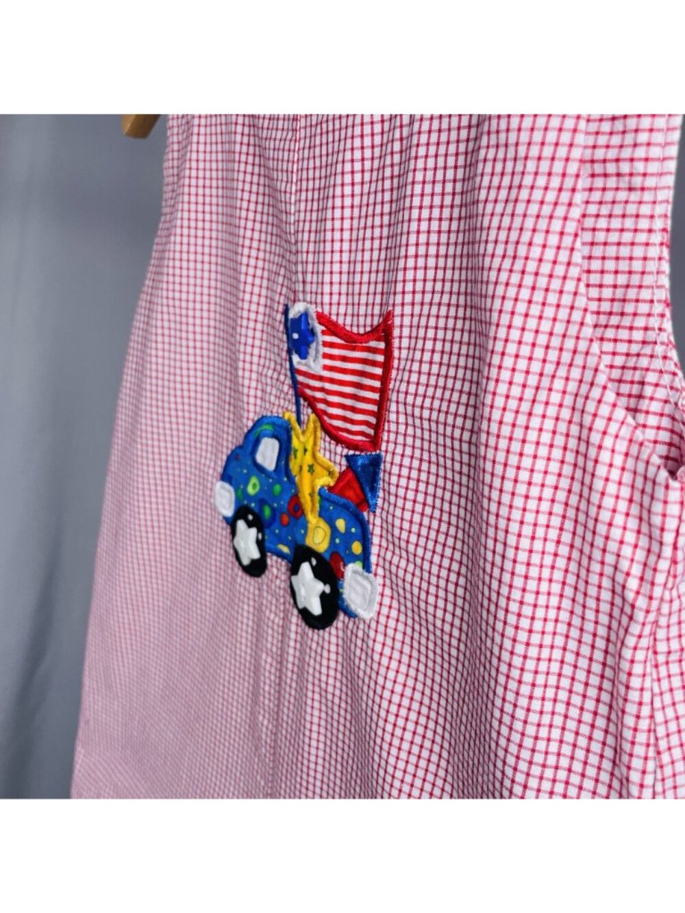 Lullaby Set Toddler Boys 4th of July USA America Truck Shortalls Romper 2T - Picture 3 of 7